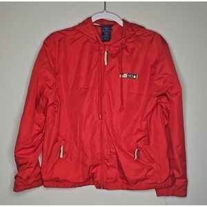 Vintage Catalina Jacket Women Medium Red Windbreaker Mesh Lined Full Zip Outdoor